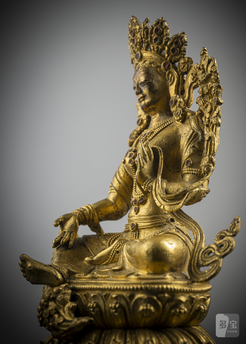 A GILT-BRONZE FIGURE OF SYAMATARA - 图3